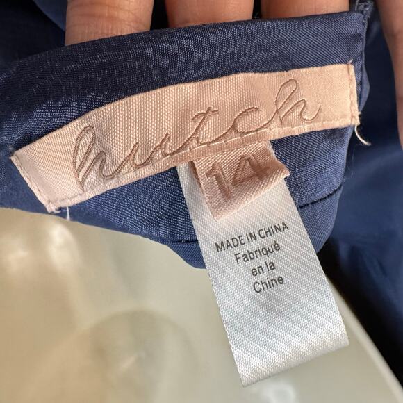 Anthropologie Hutch Open Back Midi Dress Blue Long Sleeve Blue Size 14 - Picture 13 of 16